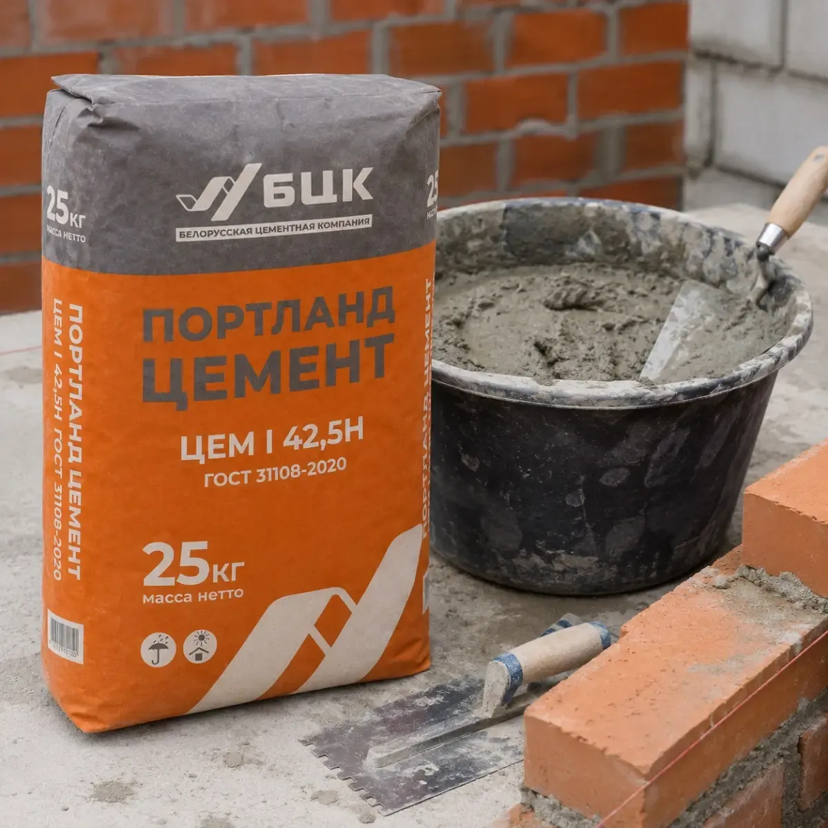 Цемент БЦК ЦЕМ I 42.5Н 25 кг